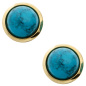 Preview: Ohrstecker rund 585 Gold Gelbgold 2 Türkise türkis Ohrringe Goldohrstecker