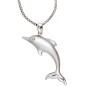 Preview: Anhänger Delfin 925 Sterling Silber rhodiniert mattiert Delfinanhänger
