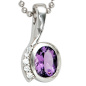 Preview: Anhänger 925 Sterling Silber rhodiniert mit Zirkonia lila violett