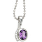 Preview: Anhänger 925 Sterling Silber rhodiniert mit Zirkonia lila violett