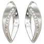 Preview: Creolen 925 Sterling Silber mattiert mit 20 Zirkonia Ohrringe Silbercreolen