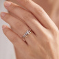 Preview: Damen Ring 925 Sterling Silber bicolor vergoldet 4 Zirkonia Silberring
