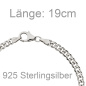 Preview: Panzerarmband 925 Sterling Silber 19 cm Armband Silberarmband Karabiner