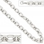 Mobile Preview: Halskette Kette 925 Sterling Silber rhodiniert 45 cm Silberkette Karabiner