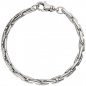 Preview: Armband 925 Sterling Silber rhodiniert 19 cm Silberarmband Karabiner