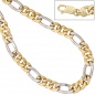 Preview: Figarokette 333 Gelbgold Weißgold bicolor 50 cm Gold Kette Halskette Goldkette