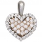 Preview: Anhänger Herz 585 Gold Weißgold Rotgold bicolor 43 Diamanten Brillanten