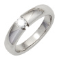 Preview: Damen Ring 585 Gold Weißgold 1 Diamant Brillant 0,20ct. Diamantring Weißgoldring