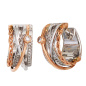 Preview: Creolen rund 585 Gold Weißgold Rotgold bicolor 52 Diamanten Ohrringe Goldcreolen