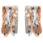 Preview: Creolen rund 585 Gold Weißgold Rotgold bicolor 52 Diamanten Ohrringe Goldcreolen