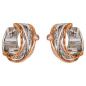 Preview: Creolen rund 585 Gold Weißgold Rotgold bicolor 52 Diamanten Ohrringe Goldcreolen