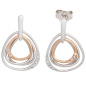 Preview: Ohrhänger 585 Gold Weißgold Rotgold bicolor 16 Diamanten Ohrringe Ohrstecker