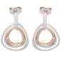 Preview: Ohrhänger 585 Gold Weißgold Rotgold bicolor 16 Diamanten Ohrringe Ohrstecker
