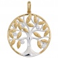 Preview: Anhänger Baum 585 Gold Gelbgold bicolor 5 Diamanten Brillanten Goldanhänger