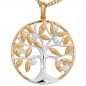 Preview: Anhänger Baum 585 Gold Gelbgold bicolor 5 Diamanten Brillanten Goldanhänger