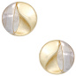 Preview: Ohrstecker rund 333 Gold Gelbgold bicolor mattiert Ohrringe Goldohrstecker