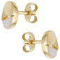 Preview: Ohrstecker rund 333 Gold Gelbgold bicolor mattiert Ohrringe Goldohrstecker