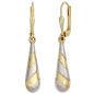 Preview: Ohrhänger Tropfen 333 Gold Gelbgold bicolor Ohrringe Boutons Goldohrringe