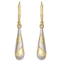 Preview: Ohrhänger Tropfen 333 Gold Gelbgold bicolor Ohrringe Boutons Goldohrringe
