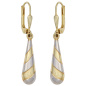 Preview: Ohrhänger Tropfen 333 Gold Gelbgold bicolor Ohrringe Boutons Goldohrringe