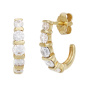 Preview: Halbcreolen 333 Gold Gelbgold 10 Zirkonia Ohrringe Creolen Goldohrringe