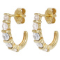 Preview: Halbcreolen 333 Gold Gelbgold 10 Zirkonia Ohrringe Creolen Goldohrringe