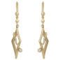 Preview: Boutons 375 Gold Gelbgold mattiert 2 Zirkonia Ohrringe Ohrhänger Goldohrringe