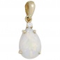 Preview: Anhänger Tropfen 585 Gold Gelbgold 1 Opal 1 Diamant Brillant Opalanhänger