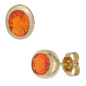 Preview: Ohrstecker oval 585 Gold Gelbgold 2 Feueropale Ohrringe Opalohrstecker