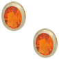 Preview: Ohrstecker oval 585 Gold Gelbgold 2 Feueropale Ohrringe Opalohrstecker