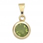 Preview: Anhänger rund 585 Gold Gelbgold 1 Peridot grün Peridotanhänger