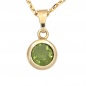 Preview: Anhänger rund 585 Gold Gelbgold 1 Peridot grün Peridotanhänger