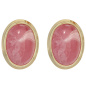 Preview: Ohrstecker oval 585 Gold Gelbgold 2 Rhodochrosite rosa Ohrringe