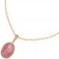 Preview: Anhänger oval 585 Gold Gelbgold 1 Rhodochrosit rosa Goldanhänger