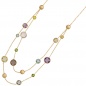 Mobile Preview: Collier Halskette 585 Gold Gelbgold mit verschiedenen bunten Edelsteinen 45 cm