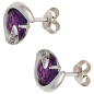 Preview: Ohrstecker 585 Weißgold 2 Amethyste lila violett 10 Diamanten Ohrringe