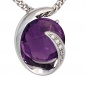 Preview: Anhänger 585 Gold Weißgold 1 Amethyst lila violett 5 Diamanten Brillanten 0,02ct