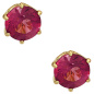 Preview: Ohrstecker rund 585 Gold Gelbgold 2 Turmaline rosa pink Ohrringe Goldohrstecker