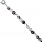 Preview: Collier Edelsteinkette Rutilquarz mit Hämatin 45 cm Halskette Kette grau