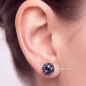 Preview: Ohrstecker rund 925 Sterling Silber 2 Schneeflocken-Obsidiane Ohrringe