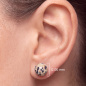 Preview: Ohrstecker rund 925 Sterling Silber 2 Dalmatiner-Jaspise Ohrringe