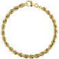 Preview: Kordelarmband 585 Gold Gelbgold 19 cm Armband Goldarmband Karabiner