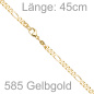 Preview: Figarokette 585 Gelbgold 4,4 mm 45 cm Gold Kette Halskette Goldkette Karabiner