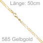Preview: Figarokette 585 Gelbgold 4,4 mm 50 cm Gold Kette Halskette Goldkette Karabiner