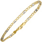 Preview: Steg-Panzerarmband 333 Gelbgold bicolor 19 cm Gold Armband Goldarmband Karabiner