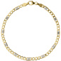 Preview: Steg-Panzerarmband 333 Gelbgold bicolor 19 cm Gold Armband Goldarmband Karabiner