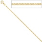 Preview: Panzerkette 333 Gelbgold 2,1 mm 60 cm Gold Kette Halskette Goldkette Federring