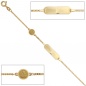 Mobile Preview: Schildband Engel 585 Gold Gelbgold mattiert 14 cm Gravur ID Armband Federring