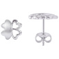 Preview: Kinder Ohrstecker Kleeblatt 925 Silber mattiert mit 4 Zirkonia Ohrringe