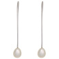 Preview: Ohrhänger 925 Sterling Silber 2 Süßwasser Perlen Ohrringe Perlenohrringe